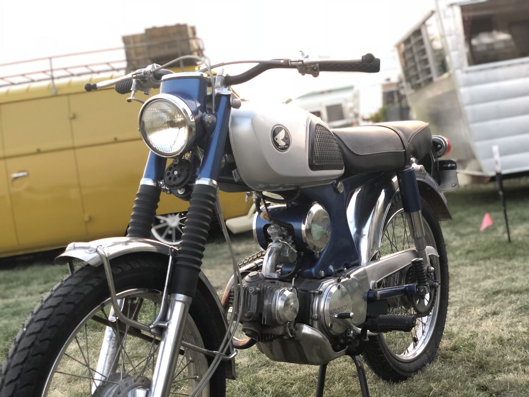Finished blue and silver 1969 Honda CL90