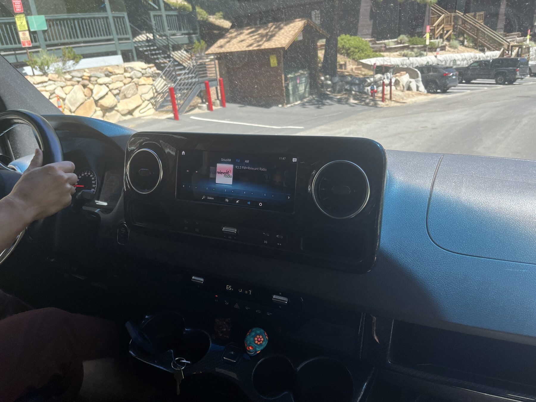 Driving the Revel on a mountain road