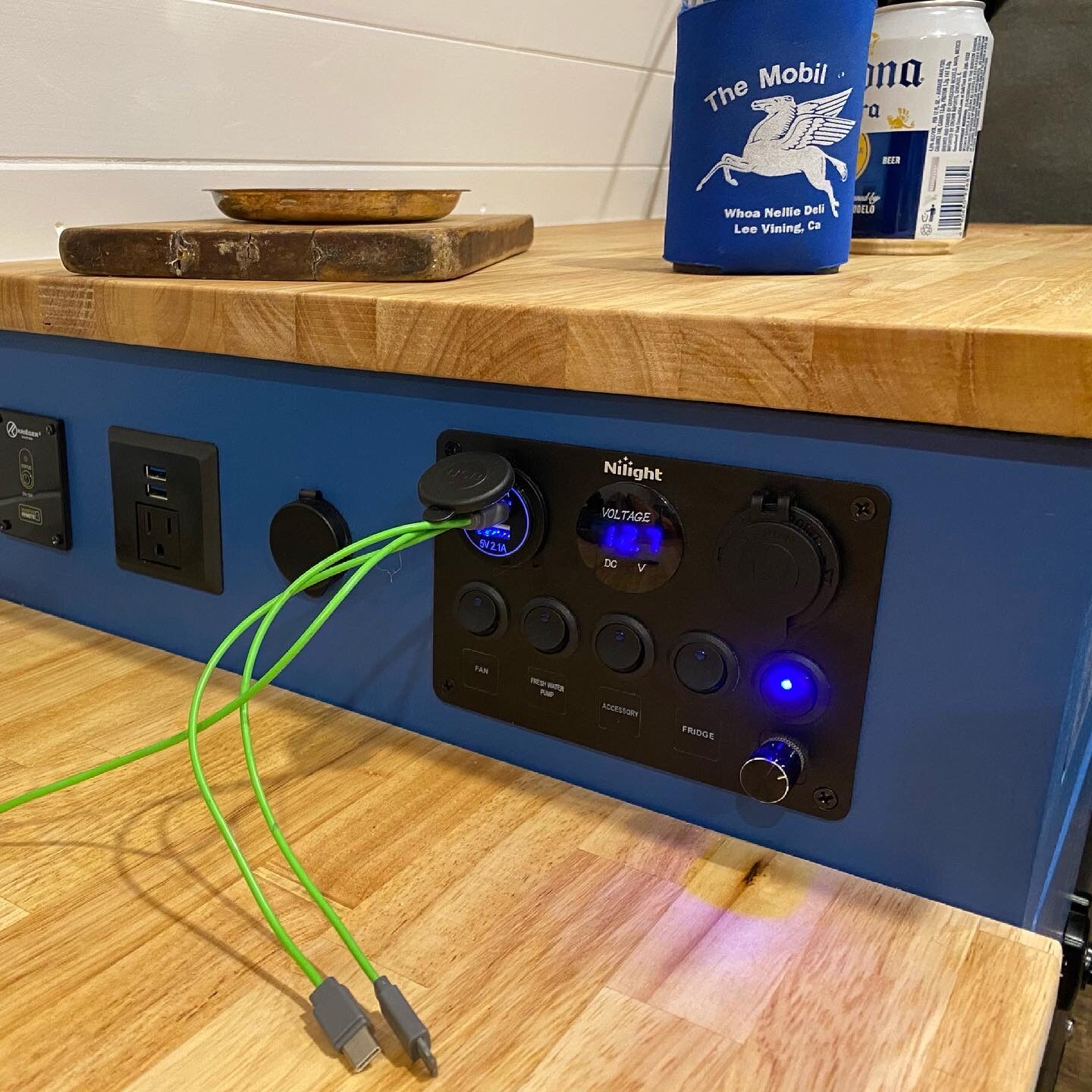 Nilight control panel with USB and outlets
