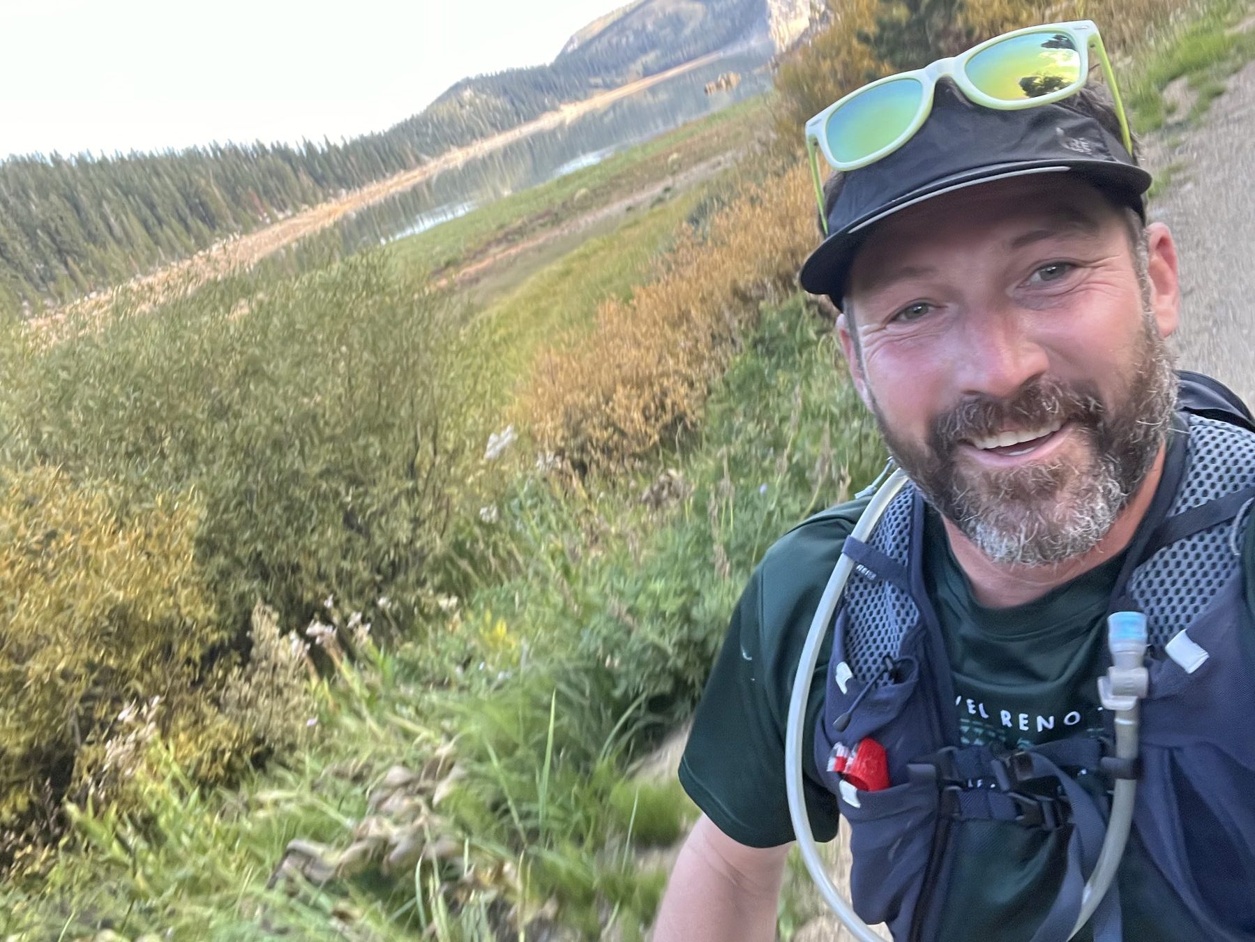 Rob mid-run at Marlette Lake, near the top of the climb